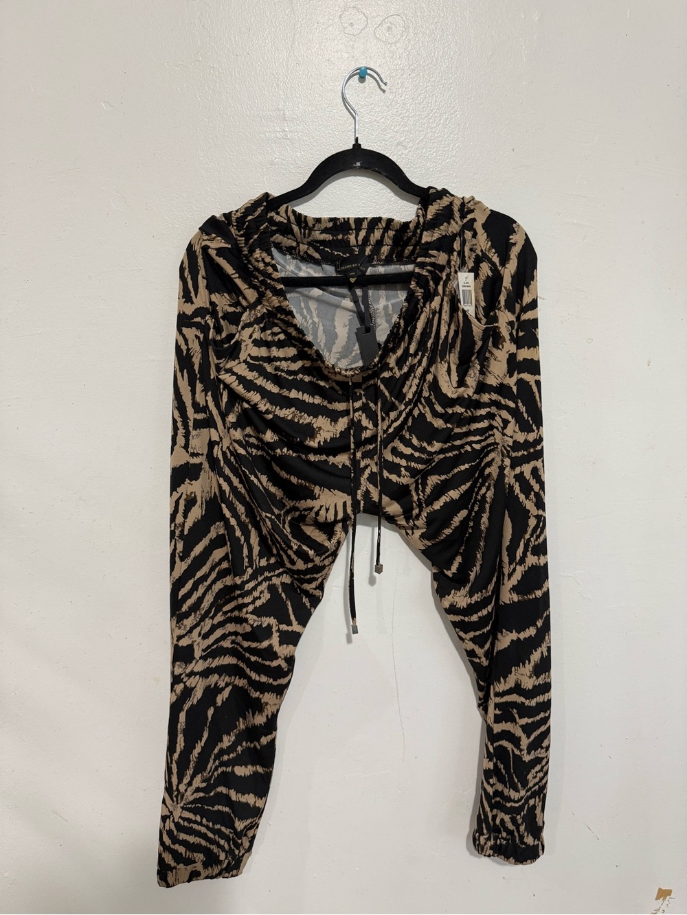 i jeans by Buffalo Black and Tan Zebra-Print Drawstring Joggers